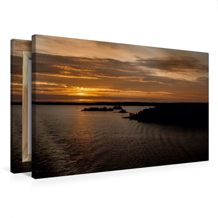 Premium Textil-Leinwand Schweden Schärengarten