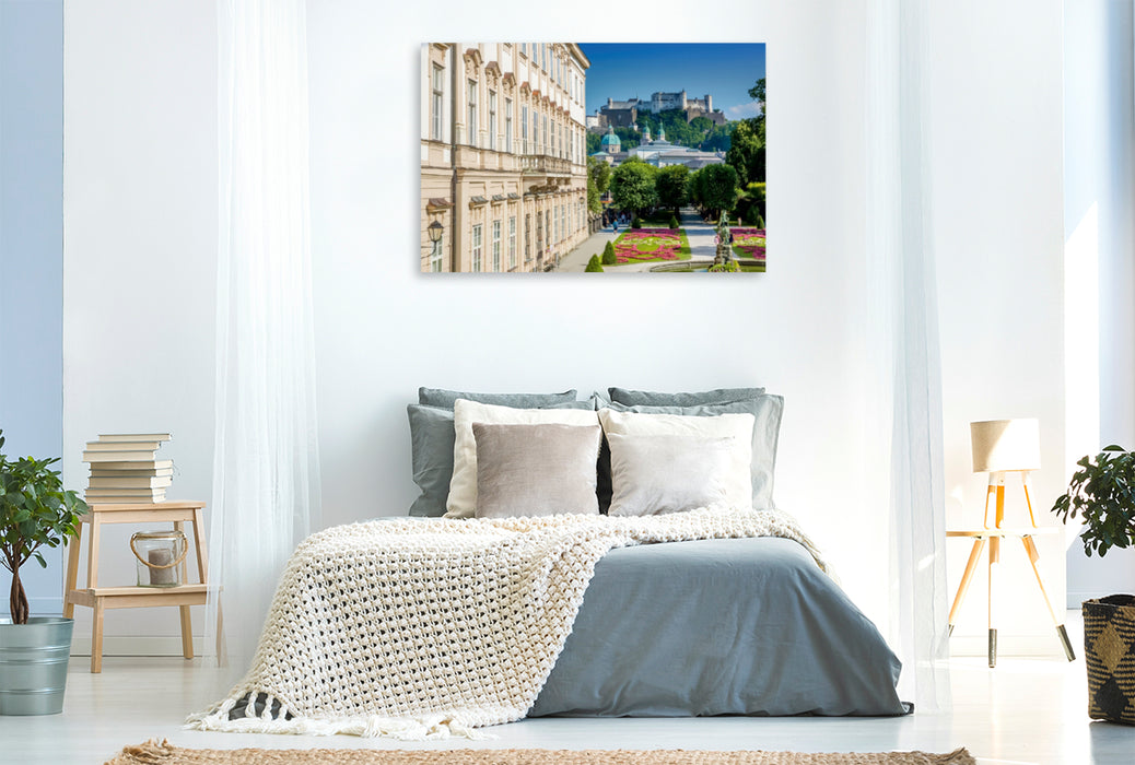 Premium Textil-Leinwand Premium Textil-Leinwand 120 cm x 80 cm quer SALZBURG Herrlicher Blick auf die Festung Hohensalzburg