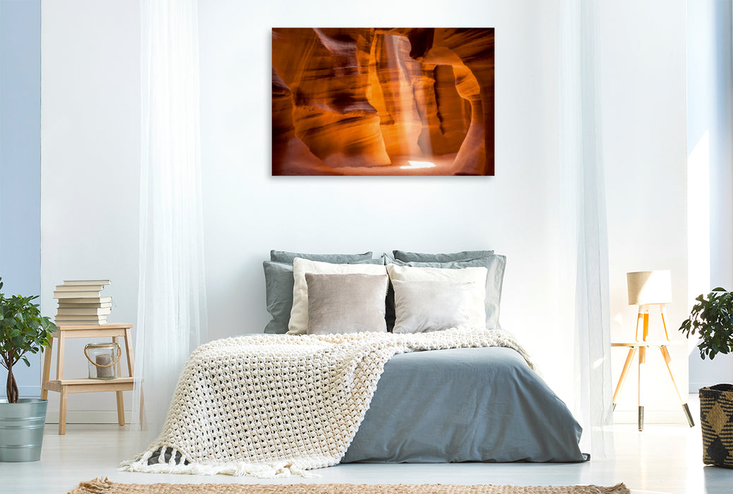 Premium Textil-Leinwand Premium Textil-Leinwand 120 cm x 80 cm quer Upper Antelope Canyon - Lichtsäule