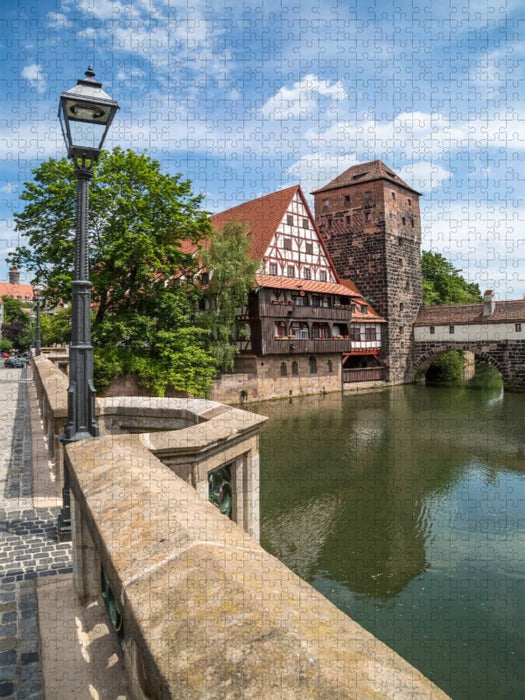 NÜRNBERG Blick von der Maxbrücke zum Henkersteg - CALVENDO Foto-Puzzle'