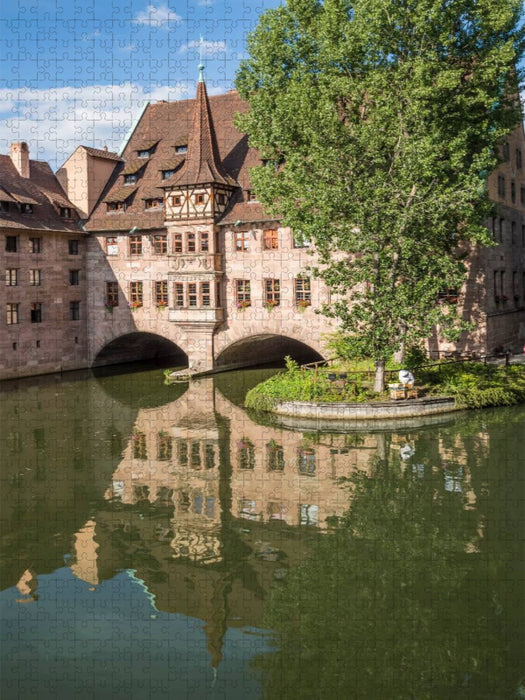 NÜRNBERG Heilig-Geist-Spital und Pegnitz - CALVENDO Foto-Puzzle'