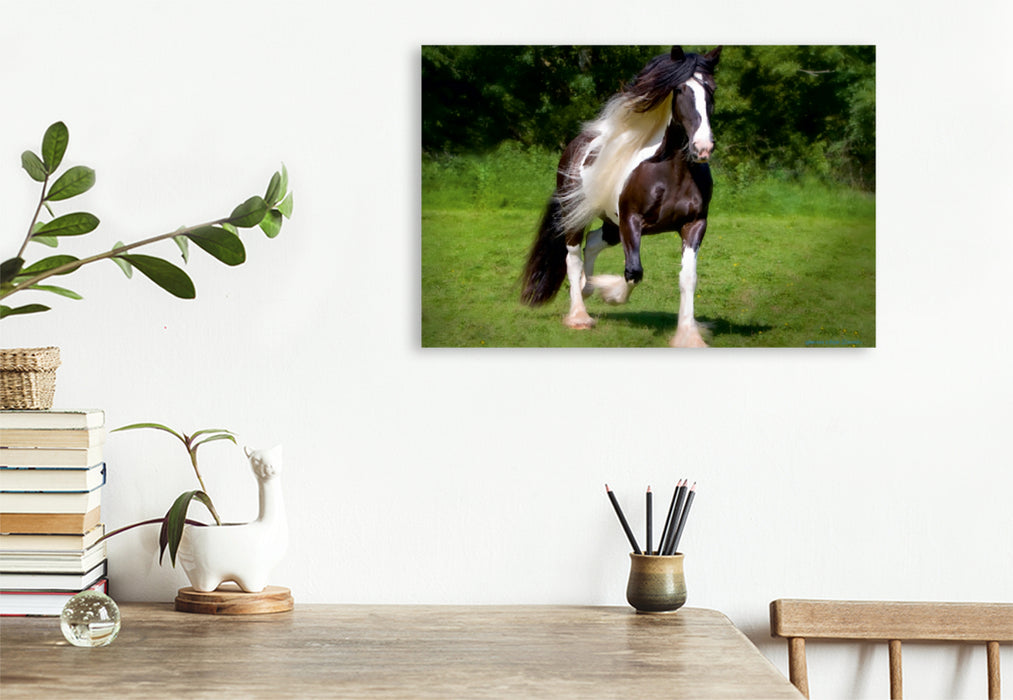 Premium Textil-Leinwand Premium Textil-Leinwand 90 cm x 60 cm quer Ein Motiv aus dem Kalender Gypsy Horses