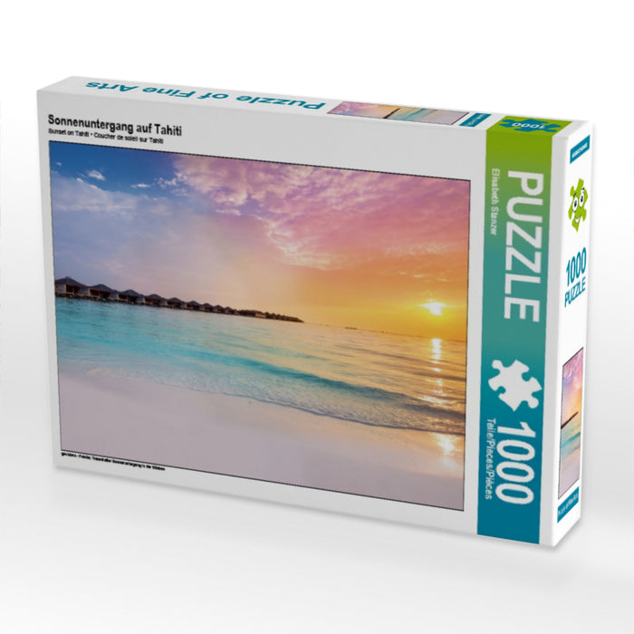 Sonnenuntergang auf Tahiti 1000 Teile Puzzle quer - CALVENDO Foto-Puzzle'