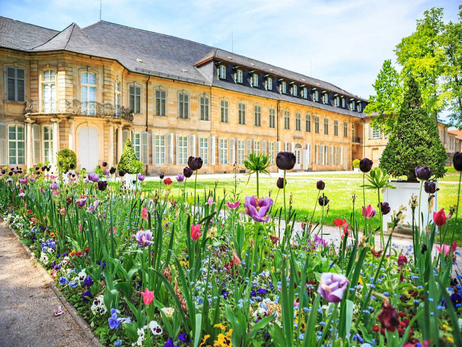 Blumen vor dem Neuen Schloss Bayreuth - CALVENDO Foto-Puzzle'