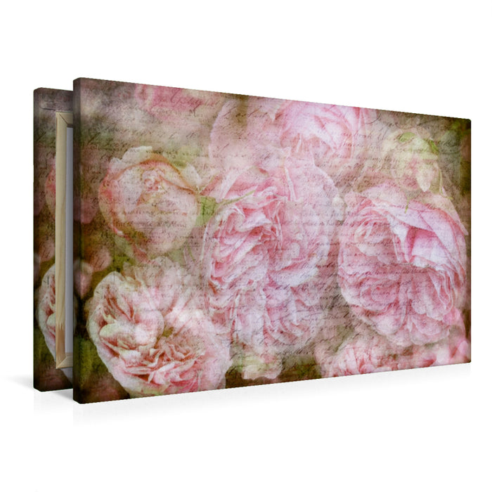 Premium Textil-Leinwand Vintage Rosen