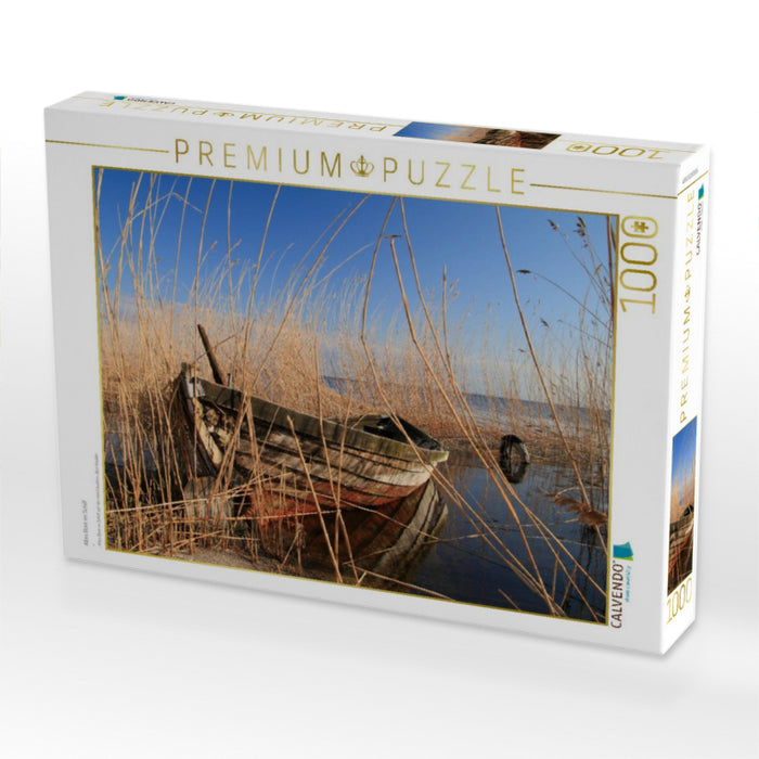 Altes Boot im Schilf - CALVENDO Foto-Puzzle'