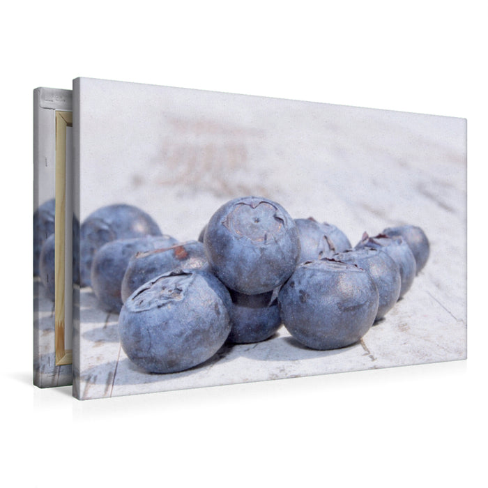 Premium Textil-Leinwand Heidelbeeren Stillleben