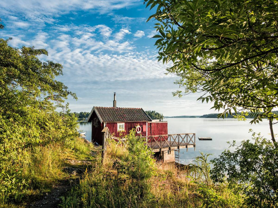 Eine Holzhütte an der Küste - CALVENDO Foto-Puzzle'