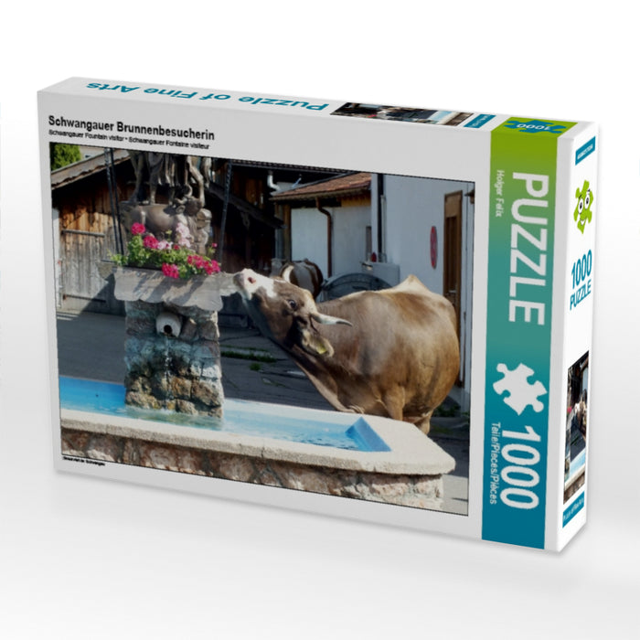 Schwangauer Brunnenbesucherin 1000 Teile Puzzle quer - CALVENDO Foto-Puzzle'