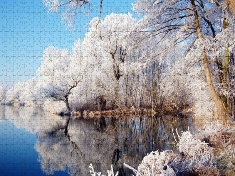 Raureif an der Havel im Havelland - CALVENDO Foto-Puzzle'