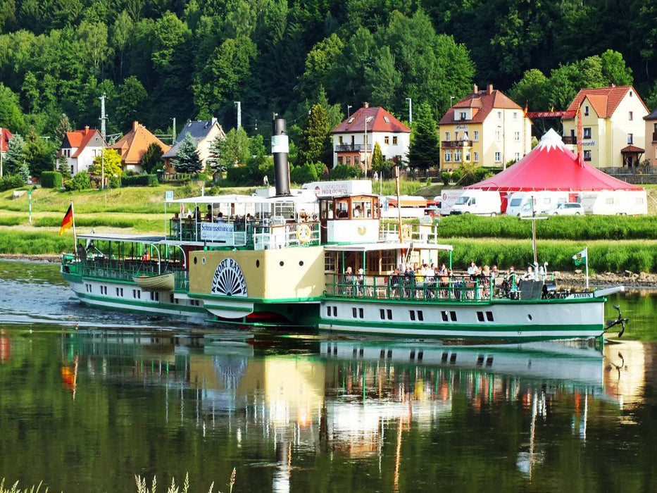 Schaufelraddampfer Kurort Rathen - CALVENDO Foto-Puzzle'
