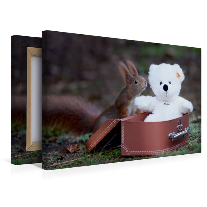 Premium Textil-Leinwand Du Teddy, ich hab dich sooo lieb!