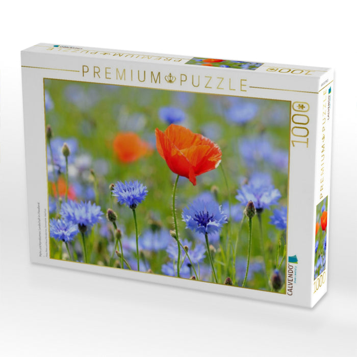 Mohn und Kornblumen. Landschaft im Havelland. - CALVENDO Foto-Puzzle'