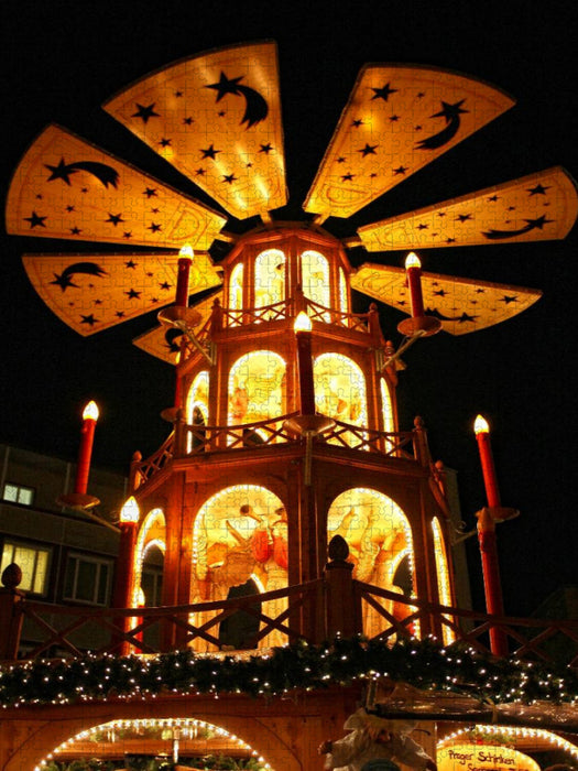 Weihnachtspyramide am Christkindlesmarkt, Augsburg, Deutschland - CALVENDO Foto-Puzzle'