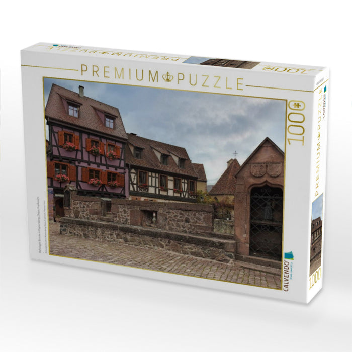 Befestigte Brücke in Kaysersberg, Elsass, Frankreich - CALVENDO Foto-Puzzle'