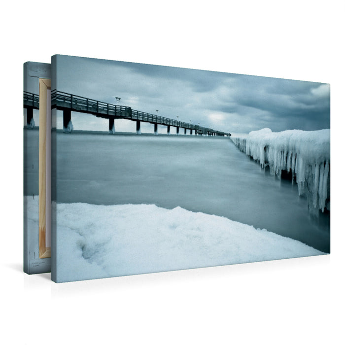 Premium Textil-Leinwand Winter an der Ostseeküste