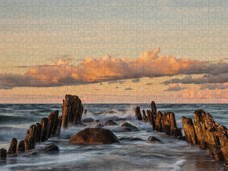 Buhnen an der Ostseeküste - CALVENDO Foto-Puzzle'