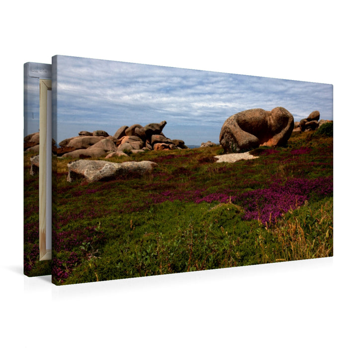 Premium Textil-Leinwand Ploumanach, Bretagne, Frankreich
