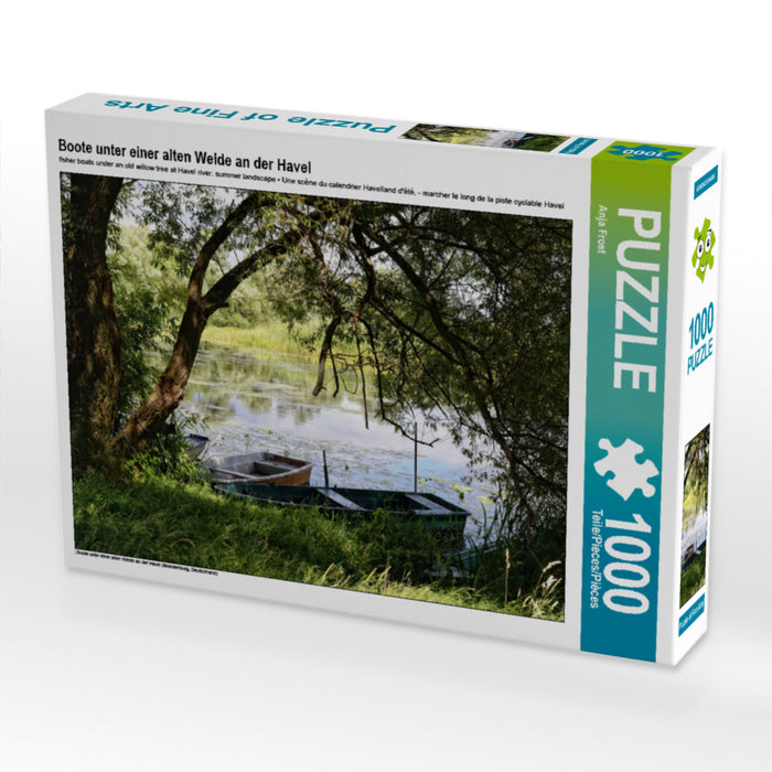 Boote unter einer alten Weide an der Havel 1000 Teile Puzzle quer - CALVENDO Foto-Puzzle'