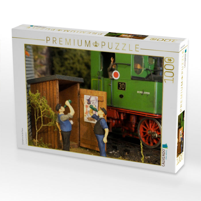 Eisenbahner bei der Pause - CALVENDO Foto-Puzzle'