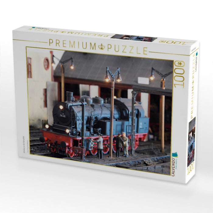 Arbeiten an der Dampflok - CALVENDO Foto-Puzzle'