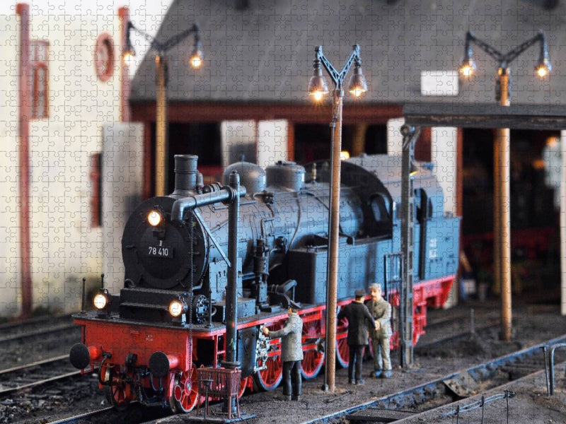Arbeiten an der Dampflok - CALVENDO Foto-Puzzle'