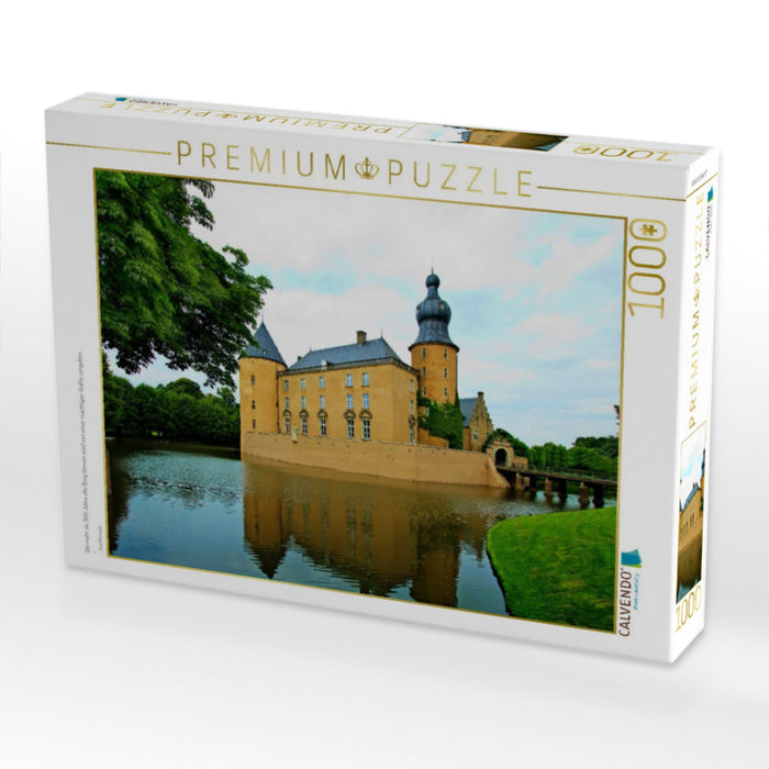 Die mehr als 900 Jahre alte Burg Gemen wird von einer mächtigen Gräfte umgeben - CALVENDO Foto-Puzzle'