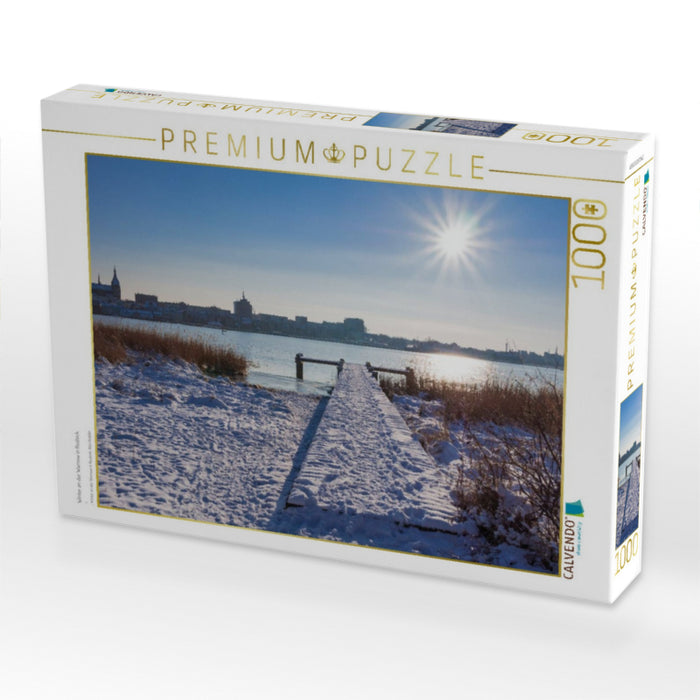 Winter an der Warnow in Rostock - CALVENDO Foto-Puzzle'