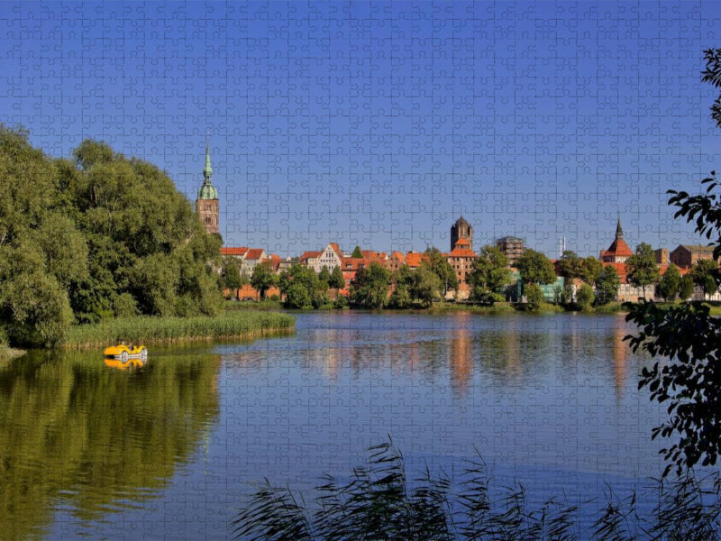 Stralsund, gegründet 1234. Historische Architektur und Giebelhäuser auf der Altstadtinsel - CALVENDO Foto-Puzzle'