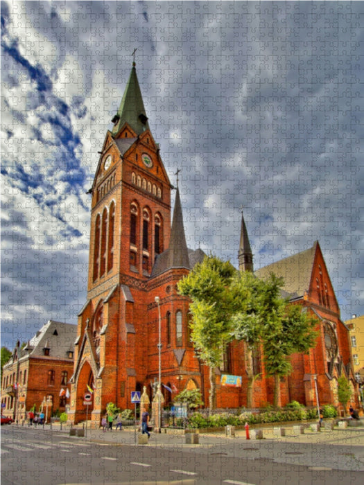 Johannes der Täufer Kirche in Stettin,1888-1890 gebaut 1000 Teile Puzzle hoch - CALVENDO Foto-Puzzle'