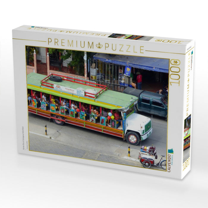 Bunter Bus in Cartagena, Kolumbien - CALVENDO Foto-Puzzle'
