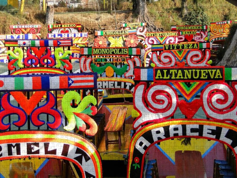 Schwimmende Gärten in Xochimilco - CALVENDO Foto-Puzzle'
