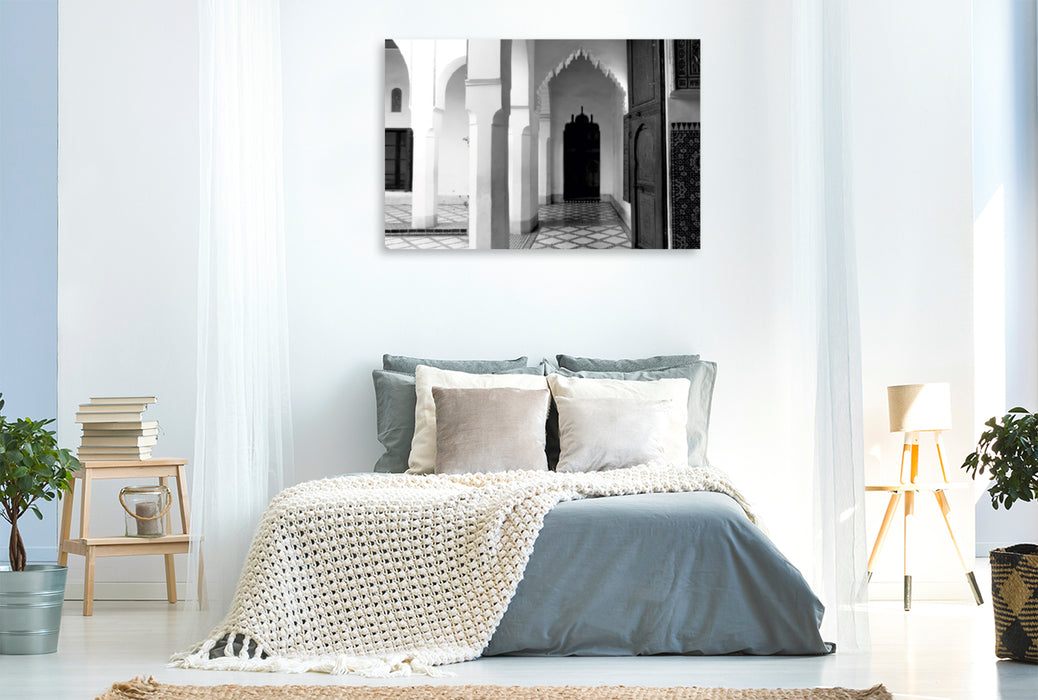 Premium Textil-Leinwand Premium Textil-Leinwand 120 cm x 80 cm quer Palast in Marrakesch