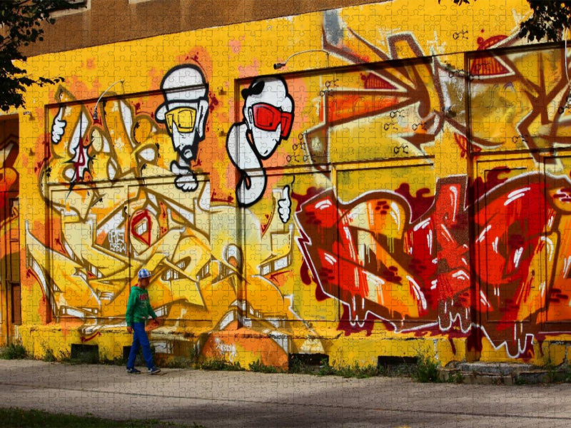 Graffiti auf dem Brühl in Chemnitz - CALVENDO Foto-Puzzle'