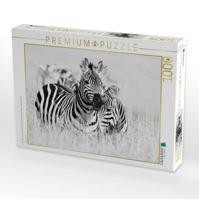 Ein Motiv aus dem Kalender Emotionale Momente: Zebras - black and white. - CALVENDO Foto-Puzzle'