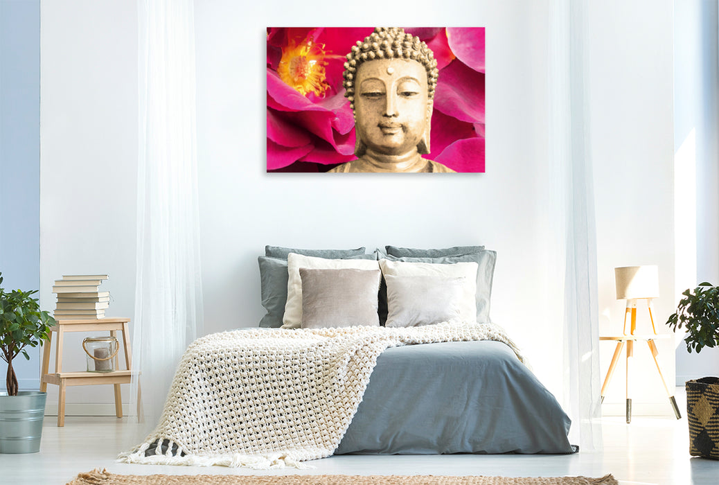 Premium Textil-Leinwand Premium Textil-Leinwand 120 cm x 80 cm quer Lieblicher Buddha