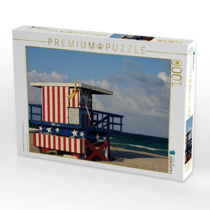 MIAMI BEACH Turm der Rettungsschwimmer - CALVENDO Foto-Puzzle'