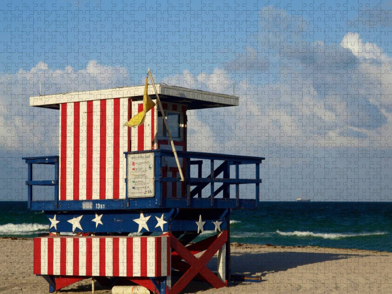 MIAMI BEACH Turm der Rettungsschwimmer - CALVENDO Foto-Puzzle'