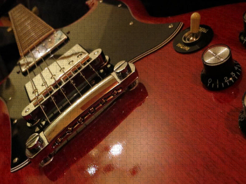 Rote E-Gitarre - Closeup - CALVENDO Foto-Puzzle'