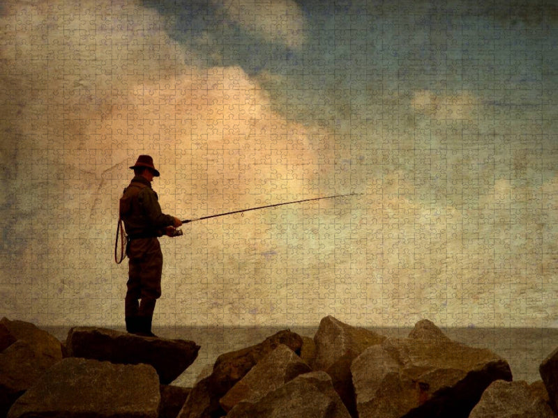 Der nostalgische Angler - CALVENDO Foto-Puzzle'