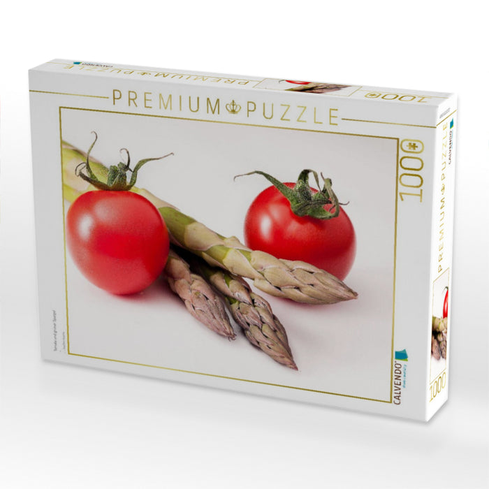 Tomate und grüner Spargel - CALVENDO Foto-Puzzle'