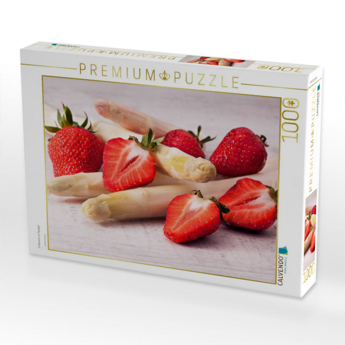 Erdbeeren an Spargel - CALVENDO Foto-Puzzle'