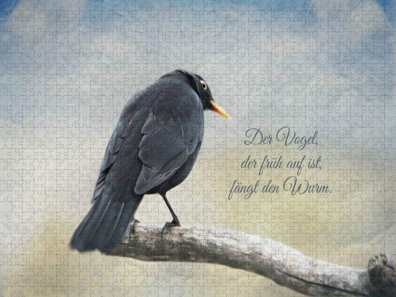 Der frühe Vogel fängt den Wurm - CALVENDO Foto-Puzzle'