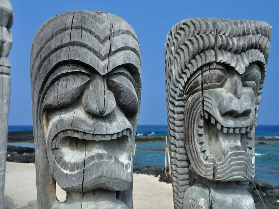 Götzen bewachen den Puuhonua o Honaunau National Historical Park - CALVENDO Foto-Puzzle'