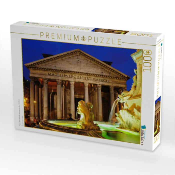 Piazza della Rotonda, Brunnen vor dem Pantheon - CALVENDO Foto-Puzzle'
