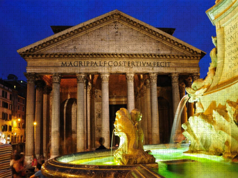 Piazza della Rotonda, Brunnen vor dem Pantheon - CALVENDO Foto-Puzzle'