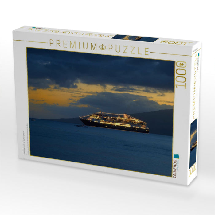 Kreuzfahrtschiff vor La Haina, Maui - CALVENDO Foto-Puzzle'