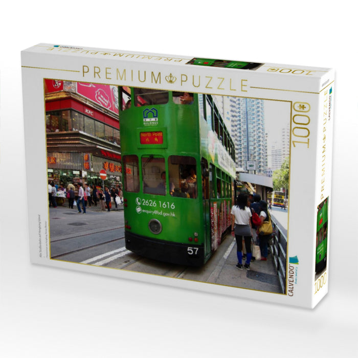 Alte Straßenbahn auf Hongkong Island - CALVENDO Foto-Puzzle'