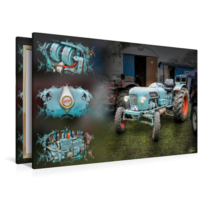 Premium Textil-Leinwand Oldtimer Traktor Eicher