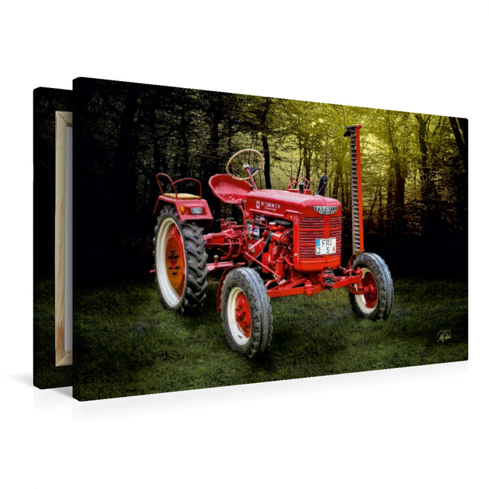 Premium Textil-Leinwand Oldtimer Traktor McCormick